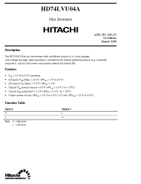Datasheet HD74LVU04A manufacturer Hitachi