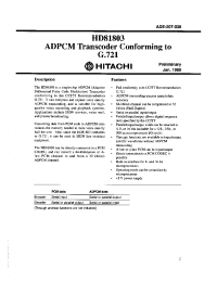 Datasheet HD81803 manufacturer Hitachi