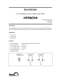 Datasheet HL6325G manufacturer Hitachi