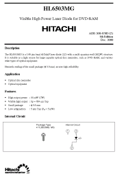 Datasheet HL6503MG manufacturer Hitachi