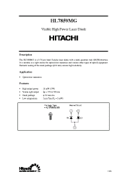 Datasheet HL7859MG manufacturer Hitachi