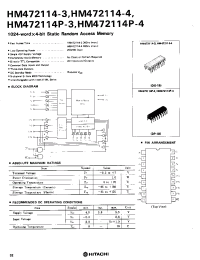 Datasheet HM472114P-3 manufacturer Hitachi