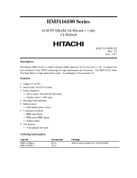 Datasheet HM5116100S manufacturer Hitachi