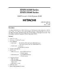 Datasheet HM5116160J-6 manufacturer Hitachi