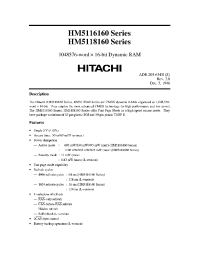 Datasheet HM5116160LJ-6 manufacturer Hitachi