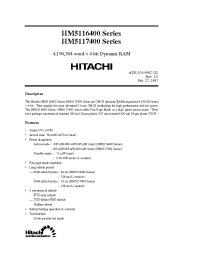 Datasheet HM5116400LTS-7 manufacturer Hitachi
