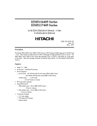 Datasheet HM5117405S-5 manufacturer Hitachi