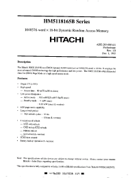 Datasheet HM5118165BJ-6 manufacturer Hitachi