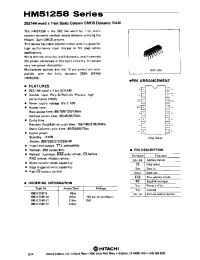 Datasheet HM51258P-12 manufacturer Hitachi