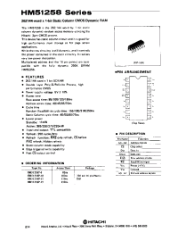 Datasheet HM51258P-15 manufacturer Hitachi