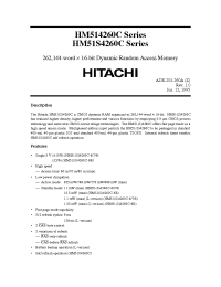 Datasheet HM514260CJ-6 manufacturer Hitachi