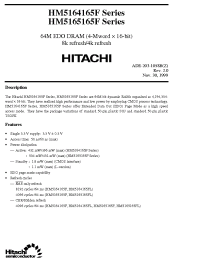 Datasheet HM5164165F manufacturer Hitachi