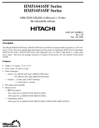 Datasheet HM5164165FLJ-6 manufacturer Hitachi