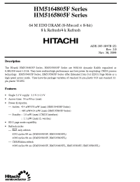 Datasheet HM5164805FL manufacturer Hitachi