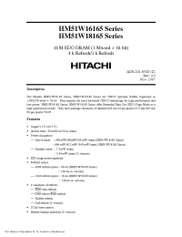 Datasheet HM51W16165 manufacturer Hitachi