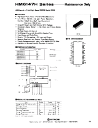 Datasheet HM6147HLP-35 manufacturer Hitachi