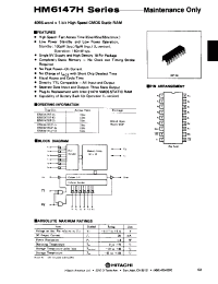 Datasheet HM6147HLP-45 производства Hitachi