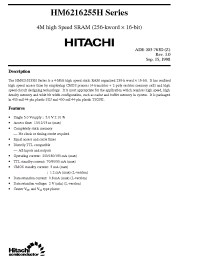 Datasheet HM6216255HJP-10 manufacturer Hitachi