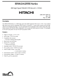 Datasheet HM6216255HJP-15 manufacturer Hitachi