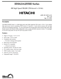 Datasheet HM6216255HTTI-15 manufacturer Hitachi