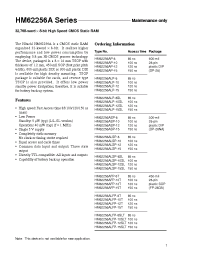 Datasheet HM62256 manufacturer Hitachi