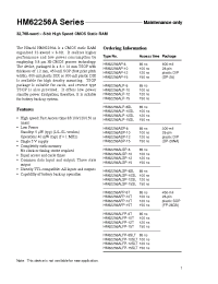 Datasheet HM62256ALFP-15SLT manufacturer Hitachi