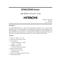 Datasheet HM62256BLSP-7 manufacturer Hitachi