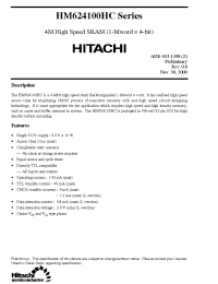 Datasheet HM624100HC manufacturer Hitachi