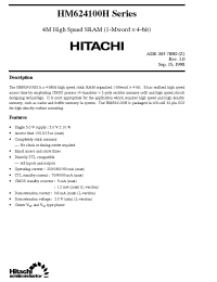 Datasheet HM624100HJP-10 manufacturer Hitachi