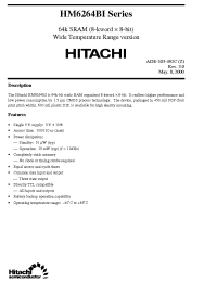 Datasheet HM6264BI manufacturer Hitachi