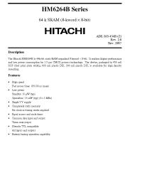 Datasheet HM6264BLP-10L manufacturer Hitachi