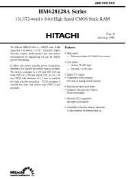 Datasheet HM628128A manufacturer Hitachi