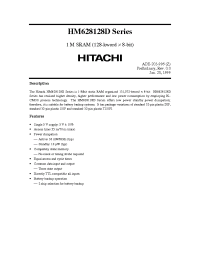 Datasheet HM628128DLP-7SL manufacturer Hitachi