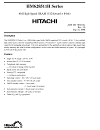 Datasheet HM628511HJP-15 manufacturer Hitachi