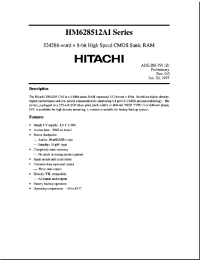 Datasheet HM628512ALRRI manufacturer Hitachi