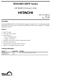 Datasheet HM628512BFP manufacturer Hitachi