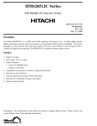 Datasheet HM628512CLFP-5 manufacturer Hitachi