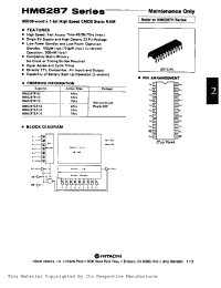 Datasheet HM6287P-70 manufacturer Hitachi