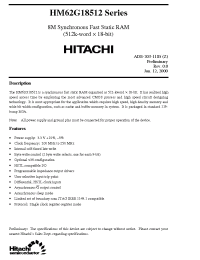 Datasheet HM62G18512 manufacturer Hitachi