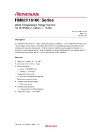 Datasheet HM62V16100I manufacturer Hitachi