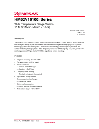 Datasheet HM62V16100LBPI-4 manufacturer Hitachi