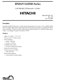 Datasheet HM62V16256BLTT-7 manufacturer Hitachi