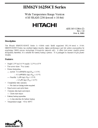 Datasheet HM62V16256CLTTI-7 manufacturer Hitachi