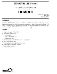 Datasheet HM62V8512BLFP-7SL manufacturer Hitachi