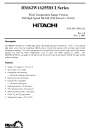 Datasheet HM62W16255HCI manufacturer Hitachi