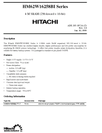 Datasheet HM62W16258BI manufacturer Hitachi