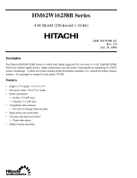 Datasheet HM62W16258BLTT-5SL manufacturer Hitachi