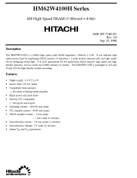 Datasheet HM62W4100H manufacturer Hitachi