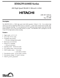 Datasheet HM62W4100HJP-12 manufacturer Hitachi
