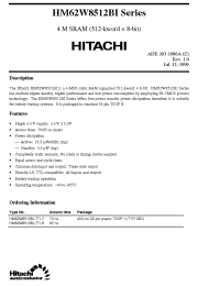 Datasheet HM62W8512BI manufacturer Hitachi